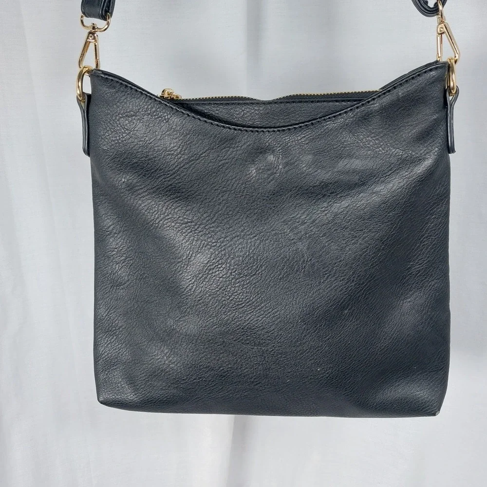 Jen &‎ Co Vegan Crossbody Bag Purse Black Adjustable Strap Organize *READ